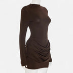 Duvrier | Women’s Long Sleeve Ruched Mini Dress
