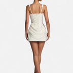 Duvrier | Women’s High Waist Tapered Strap Mini Dress