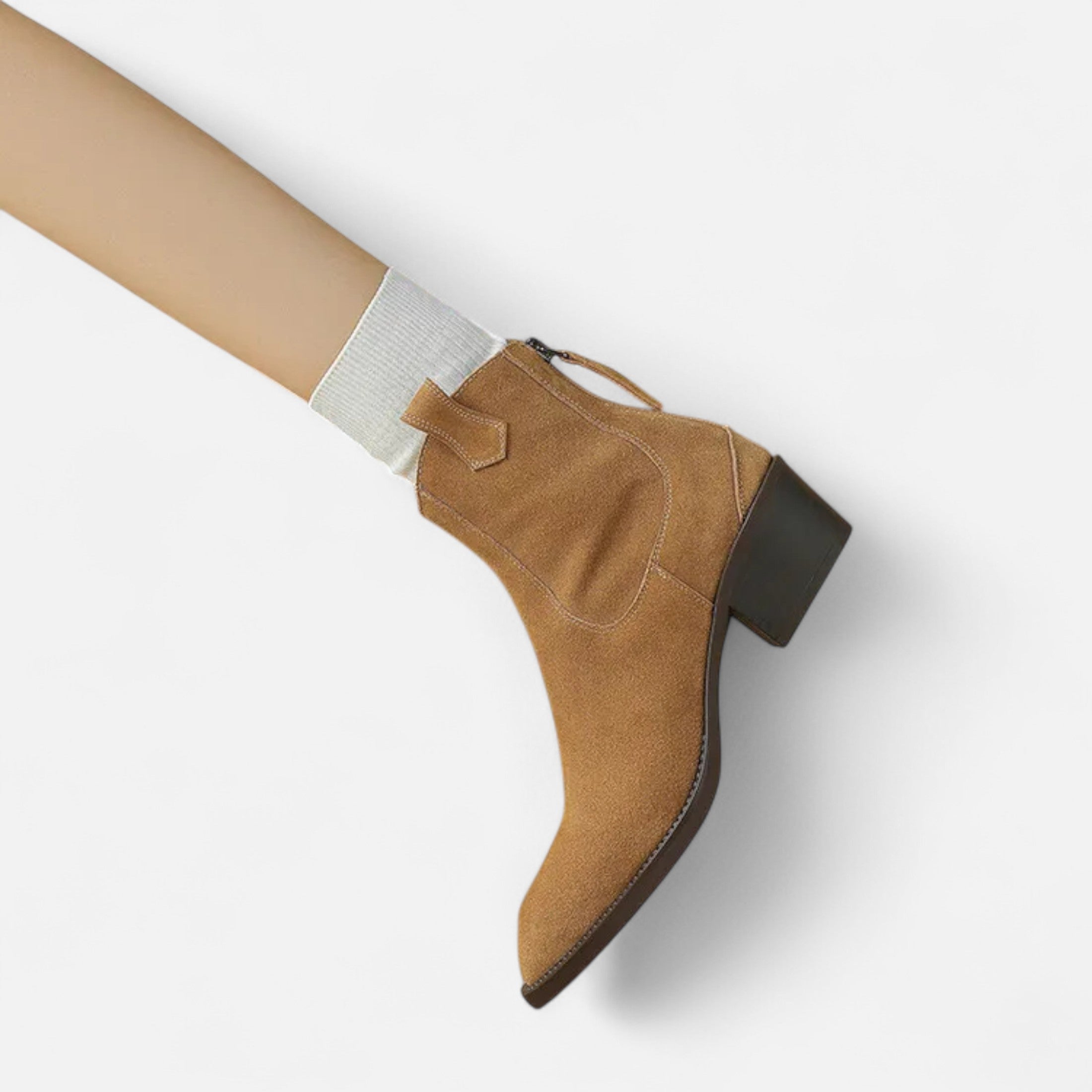 Duvrier | Women’s Suede Pointed Toe Ankle Boots