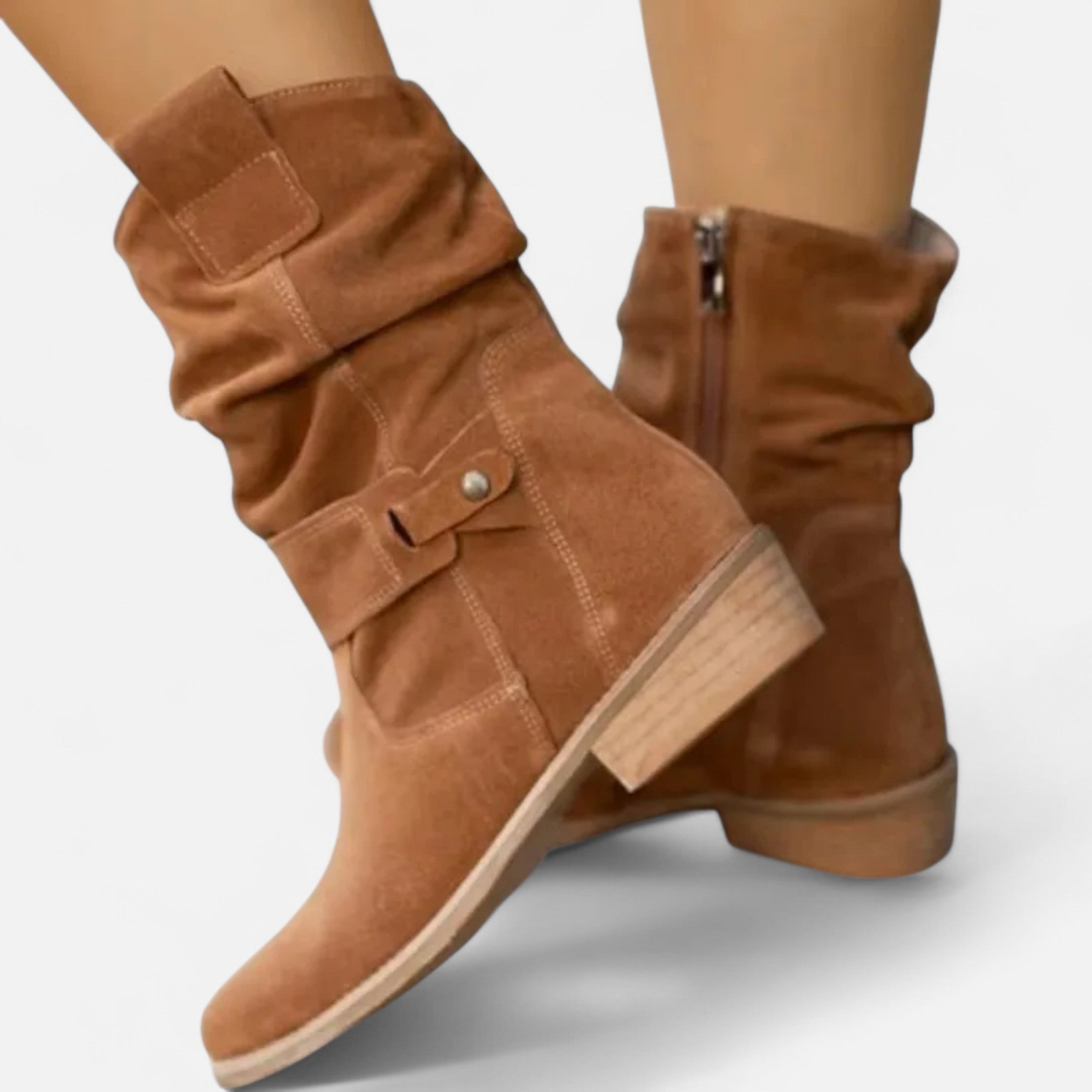 Duvrier | Women’s Suede Western Ankle Boots