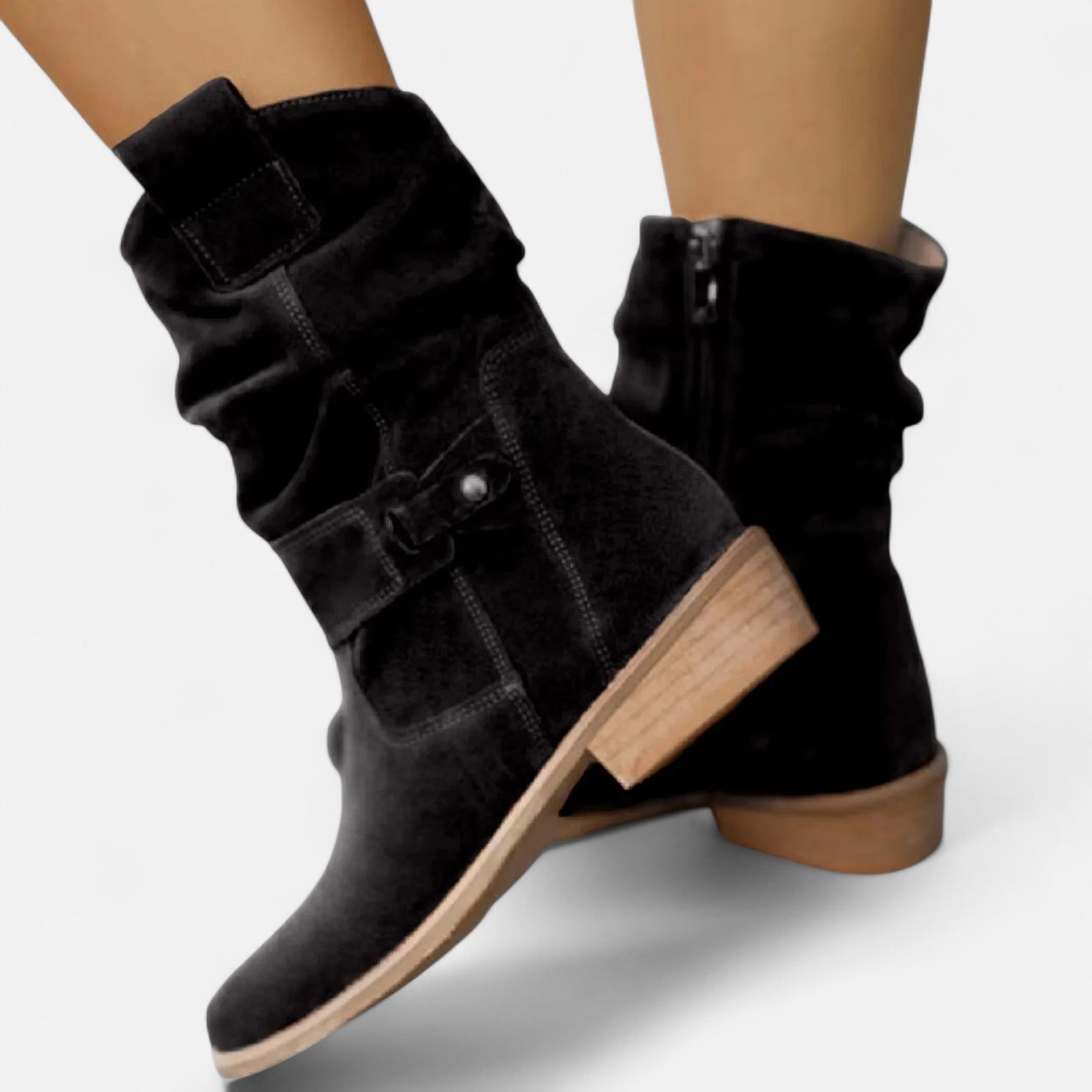 Duvrier | Women’s Suede Western Ankle Boots
