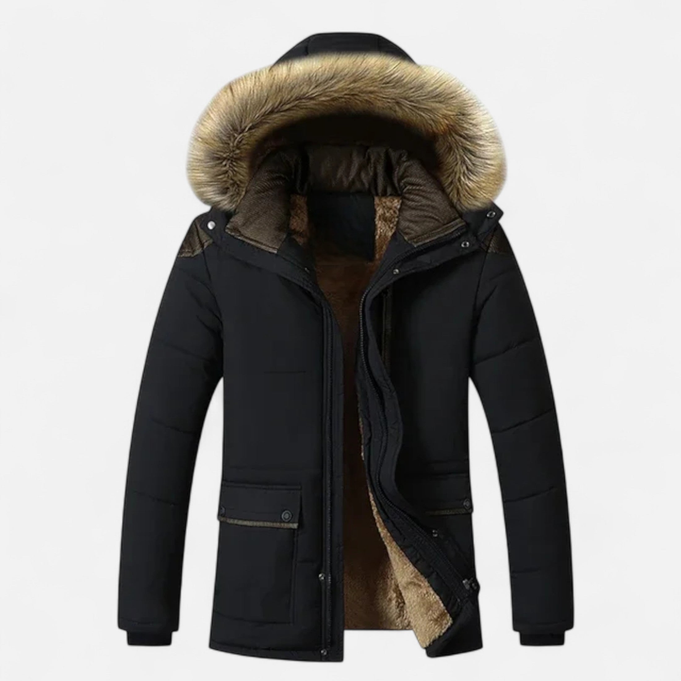Duvrier | Men’s Hooded Fur Collar Winter Jacket