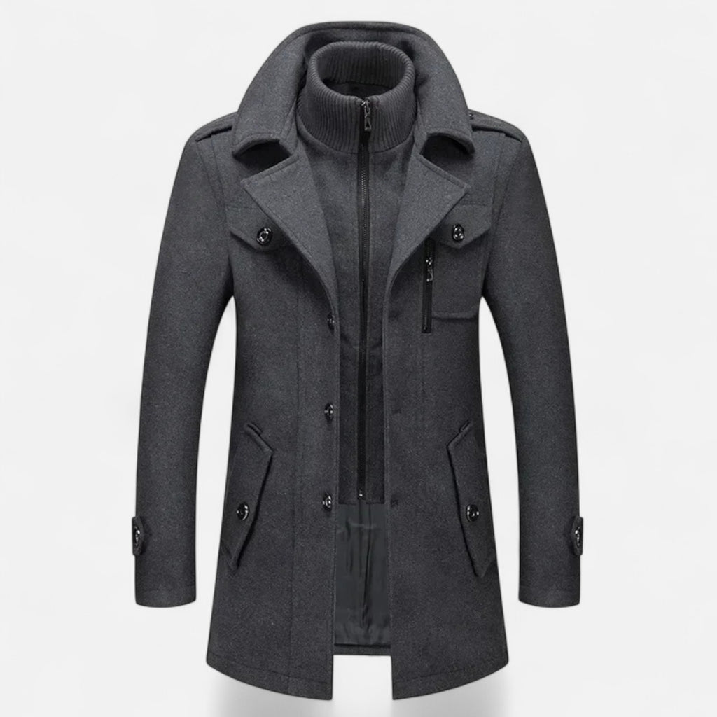 Duvrier | Men’s Double Collar Long Winter Jacket
