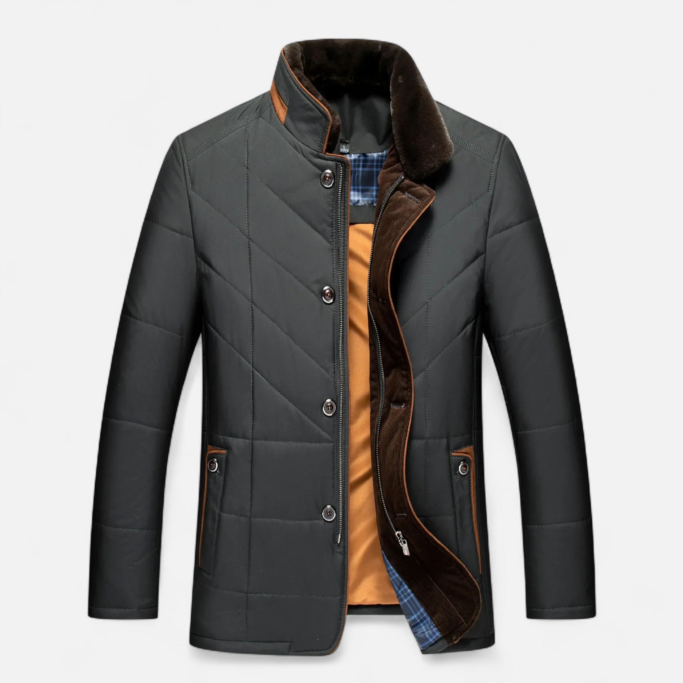 Duvrier | Men’s Fur Collar Padded Winter Jacket