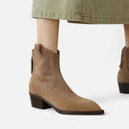 Duvrier | Women’s Suede Pointed Toe Ankle Boots