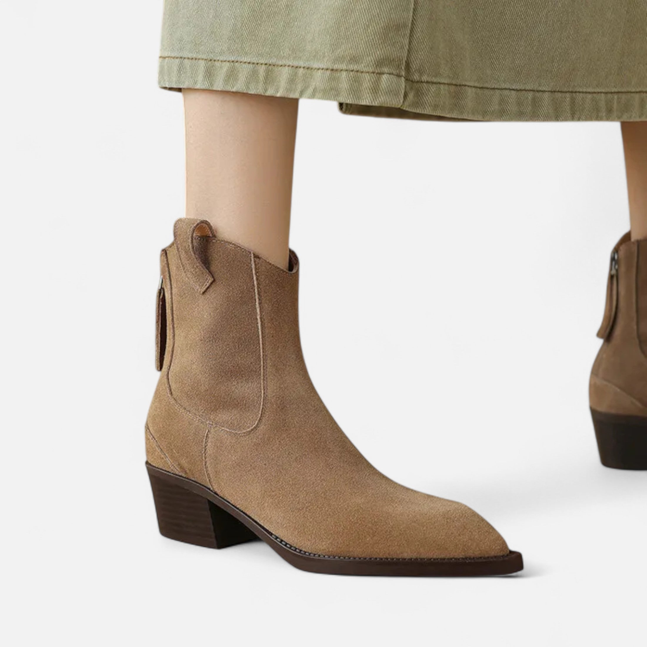 Duvrier | Women’s Suede Pointed Toe Ankle Boots