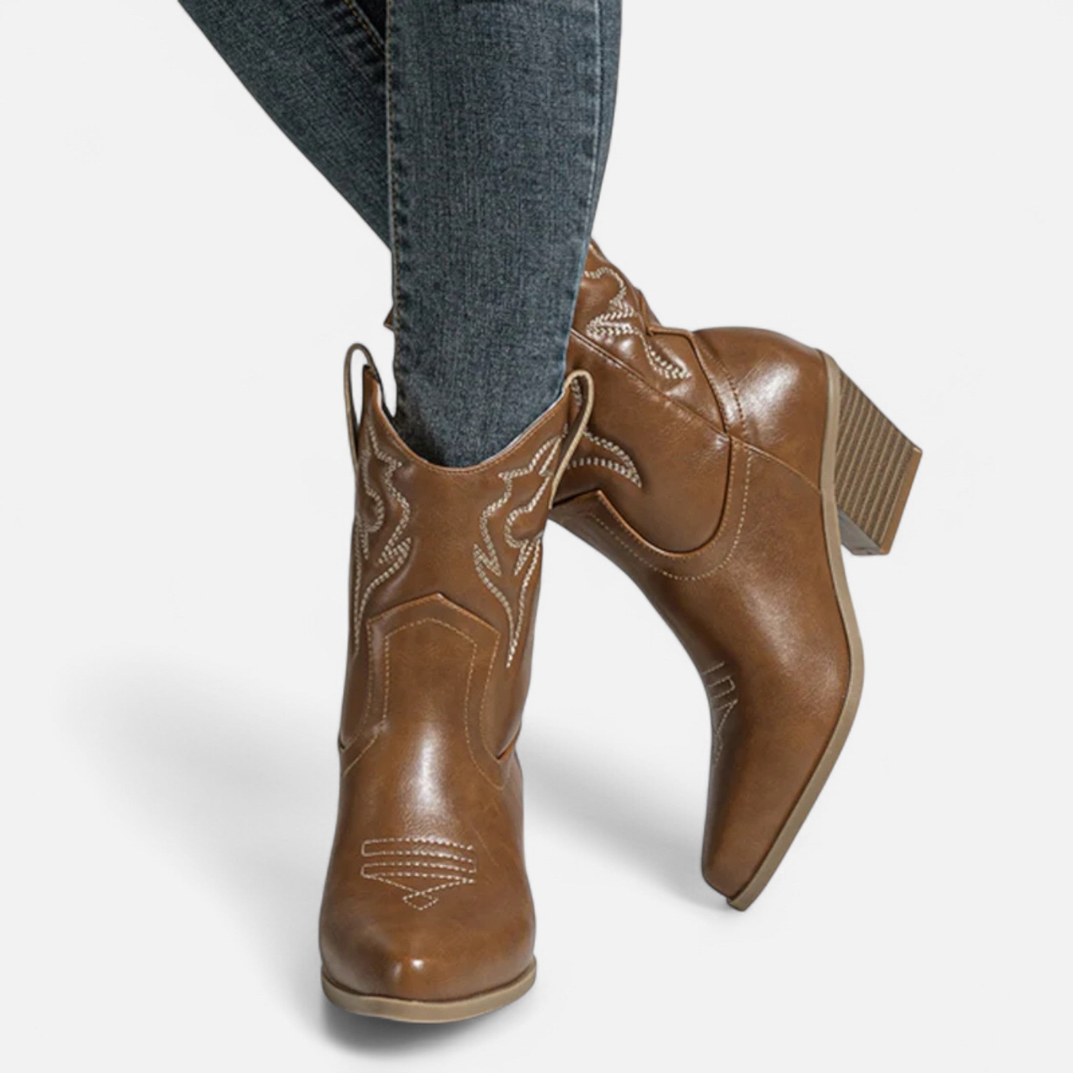 Duvrier | Women’s Western Cowboy Ankle Boots
