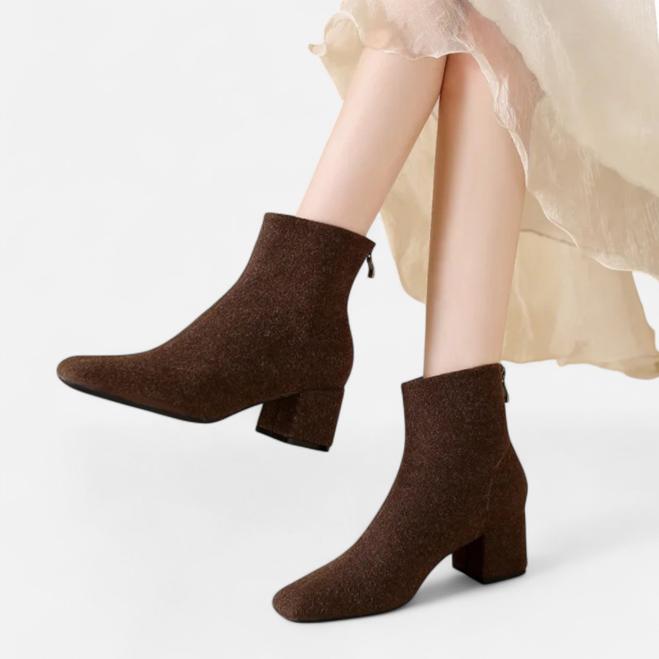 Duvrier | Women’s Suede High Heel Ankle Boots