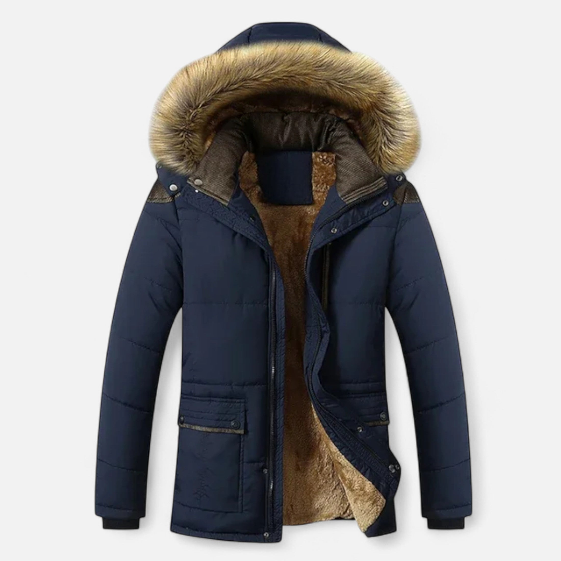 Duvrier | Men’s Hooded Fur Collar Winter Jacket