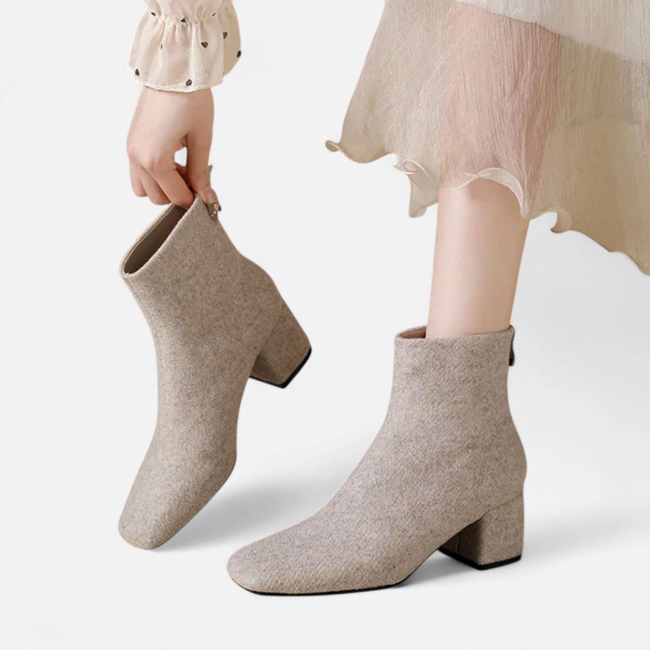 Duvrier | Women’s Suede High Heel Ankle Boots