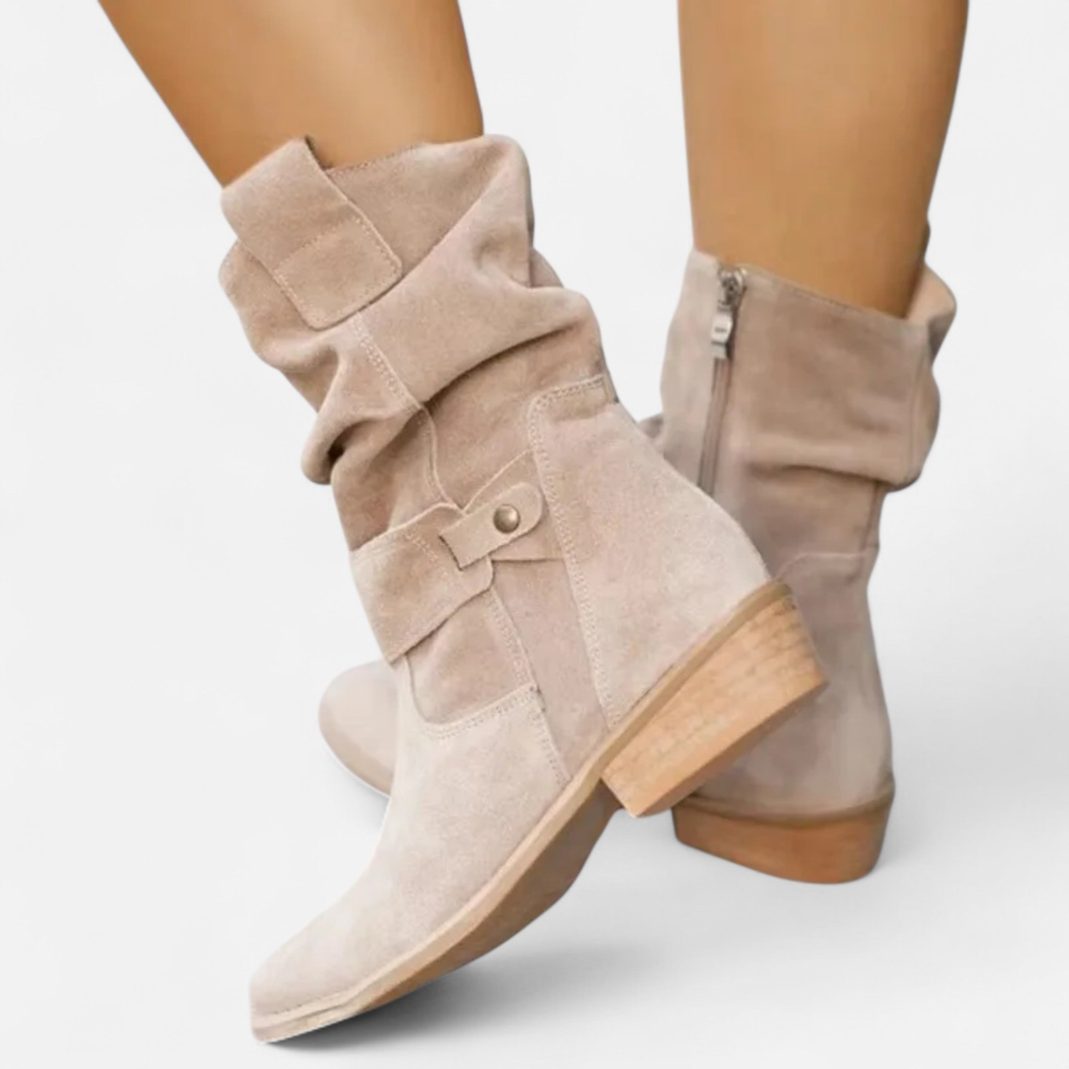 Duvrier | Women’s Suede Western Ankle Boots
