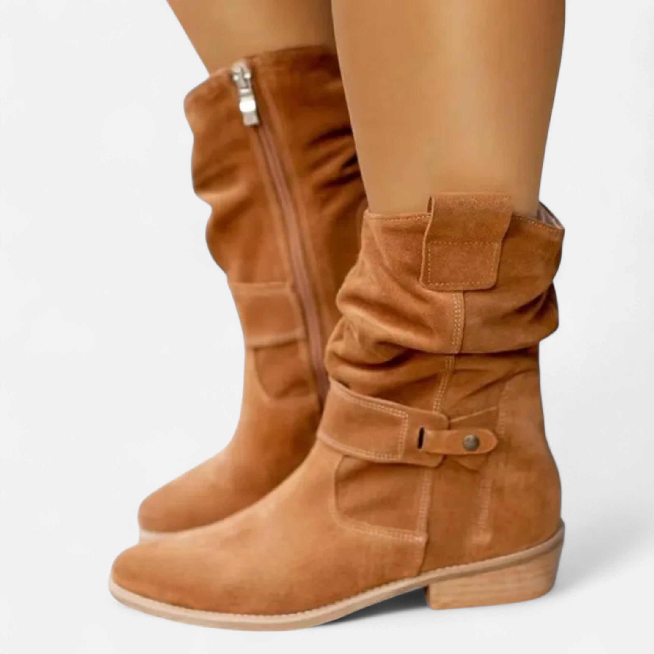 Duvrier | Women’s Suede Western Ankle Boots