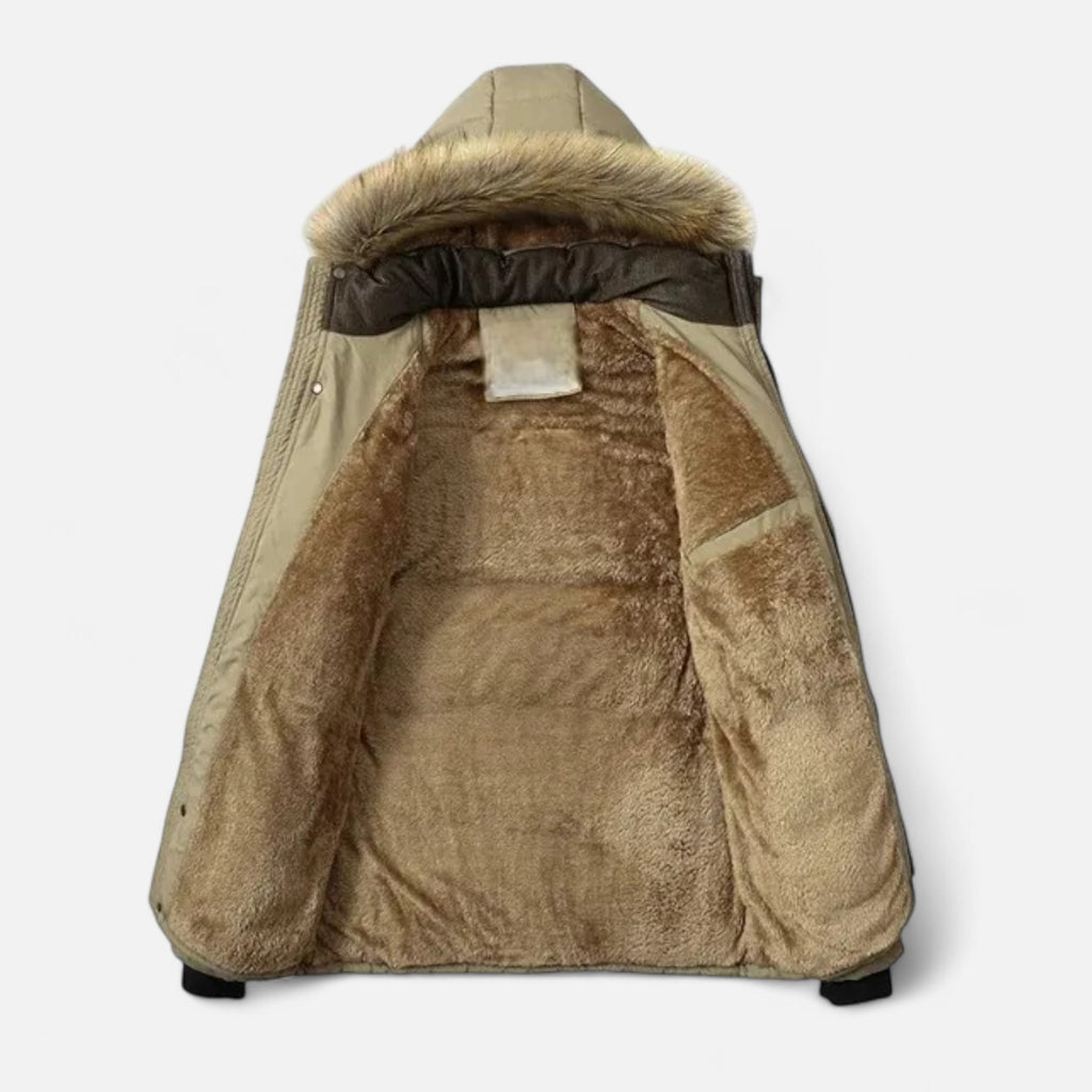 Duvrier | Men’s Hooded Fur Collar Winter Jacket