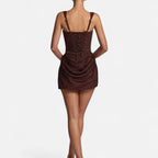 Duvrier | Women’s High Waist Tapered Strap Mini Dress