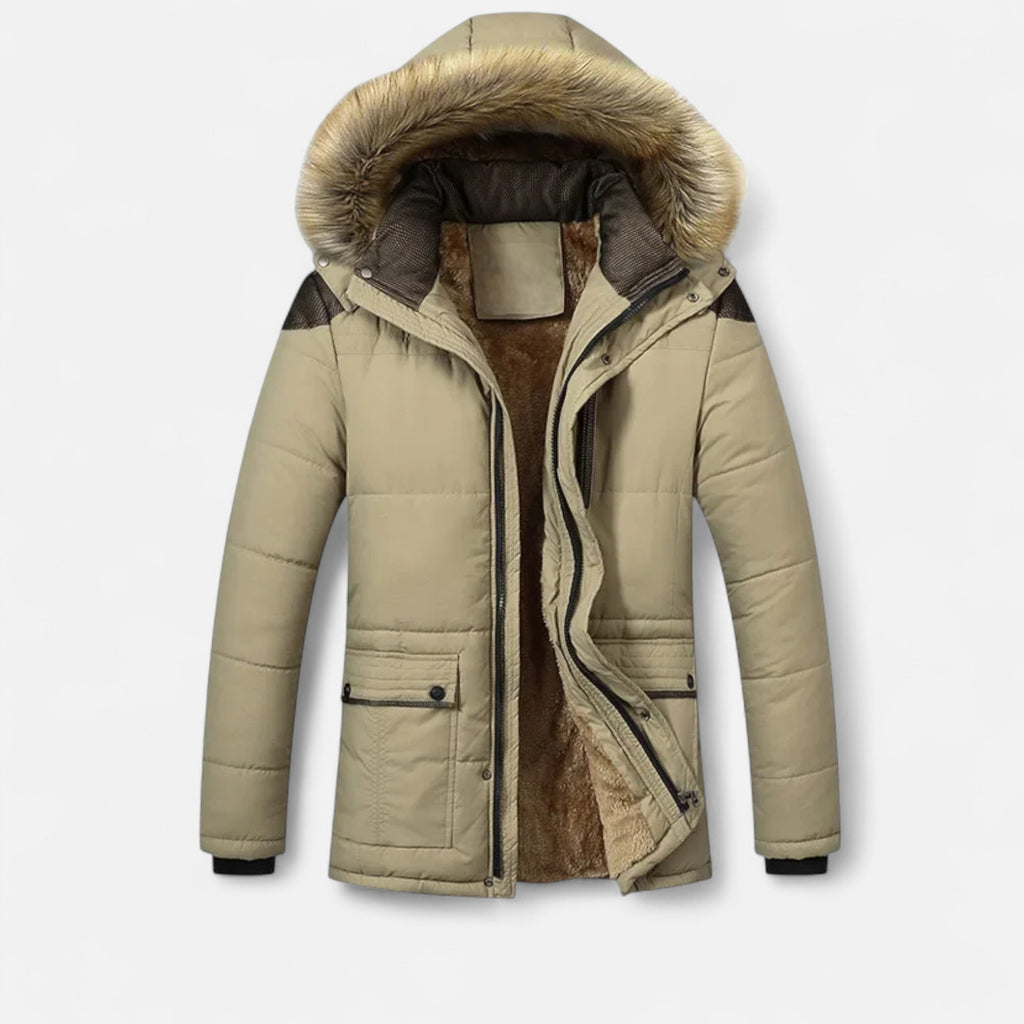 Duvrier | Men’s Hooded Fur Collar Winter Jacket