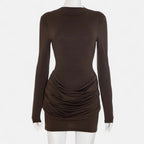 Duvrier | Women’s Long Sleeve Ruched Mini Dress