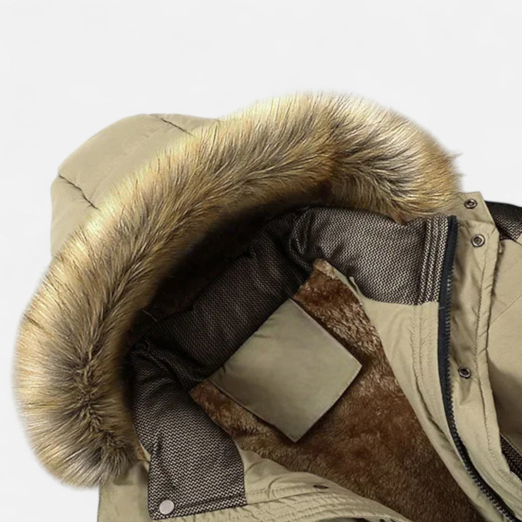 Duvrier | Men’s Hooded Fur Collar Winter Jacket