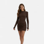 Duvrier | Women’s Long Sleeve Ruched Mini Dress