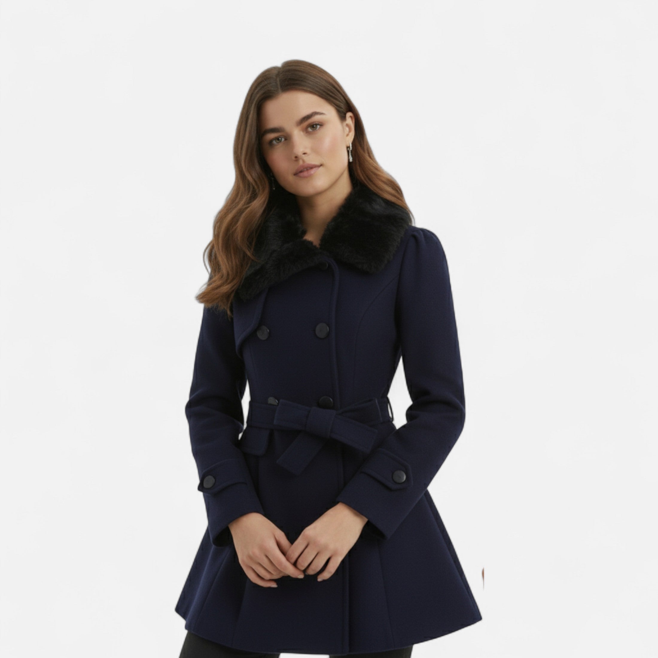 Duvrier | Women’s Double-Breasted Long Wool Coat