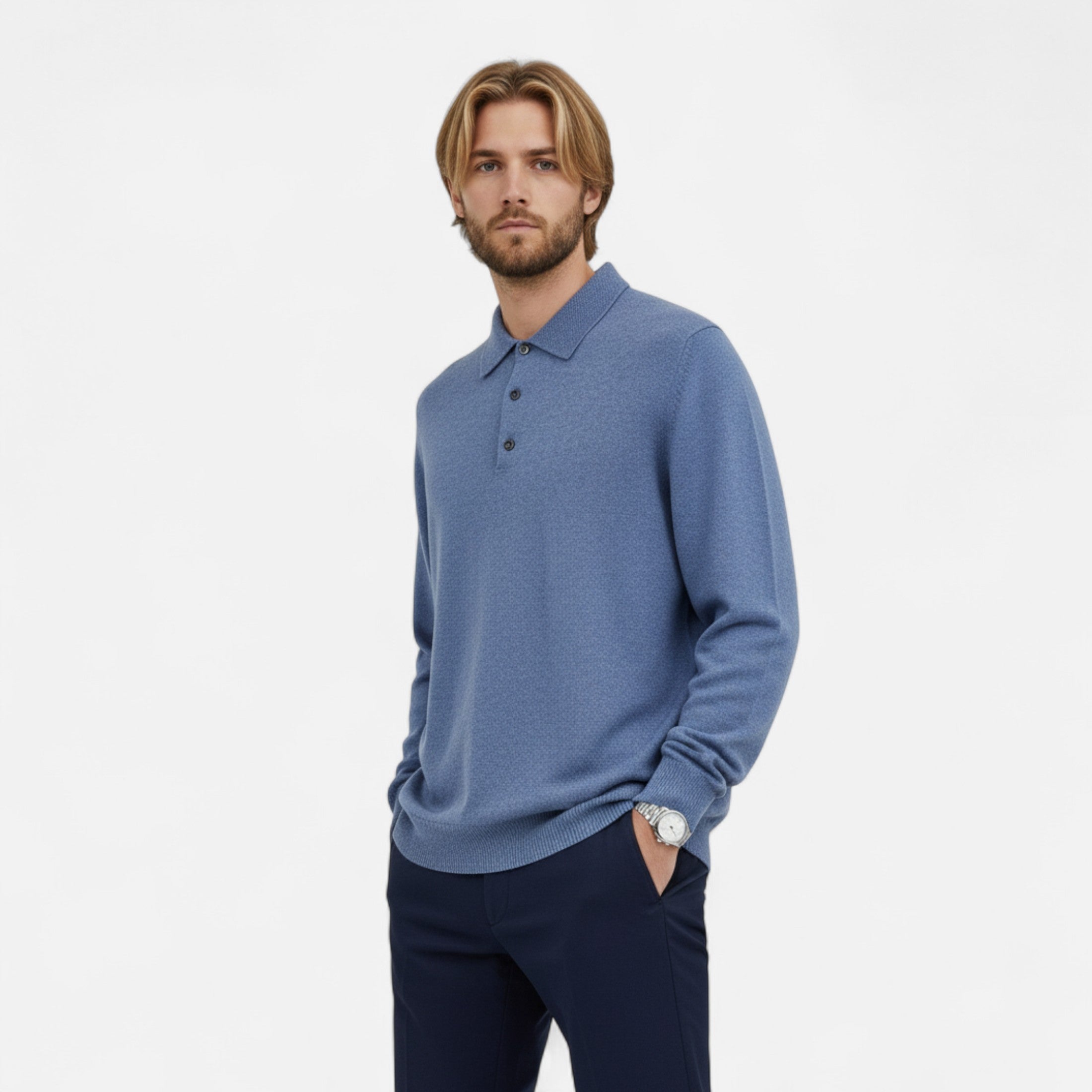 Duvrier | Men’s Autumn Winter Wool Polo Jumper