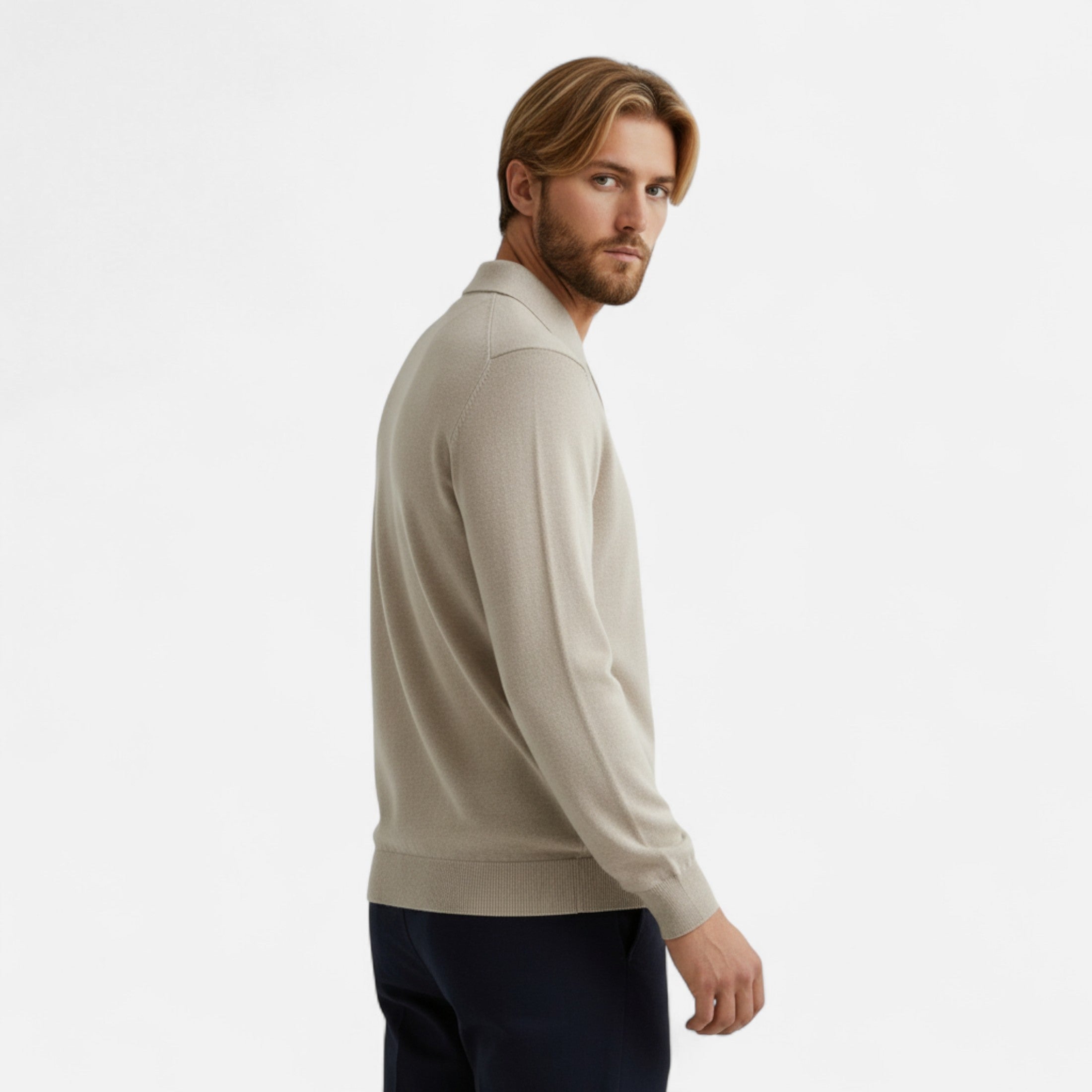 Duvrier | Men’s Polo Collar Knitted Jumper
