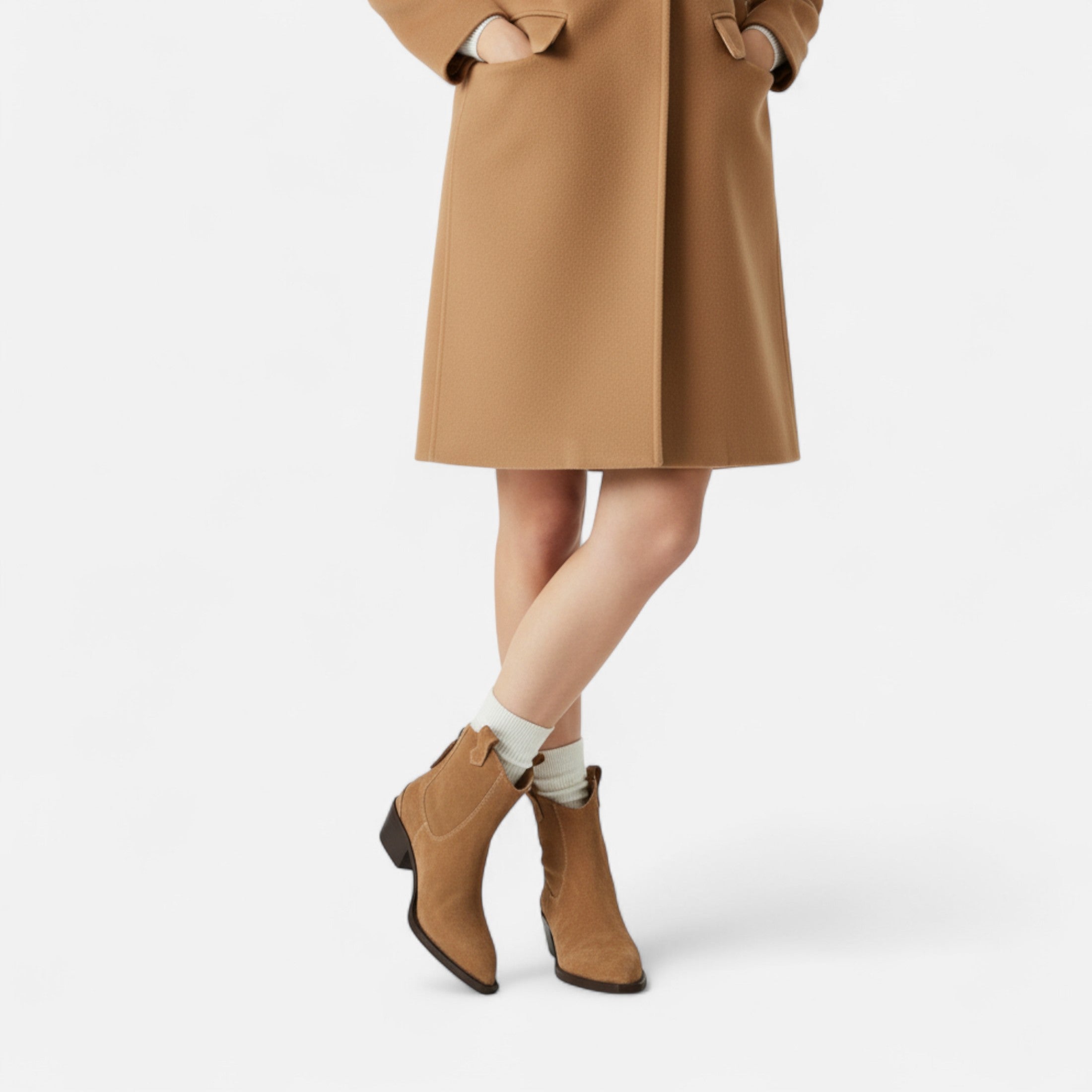 Duvrier | Women’s Suede Pointed Toe Ankle Boots