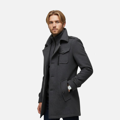 Duvrier | Men’s Double Collar Long Winter Jacket