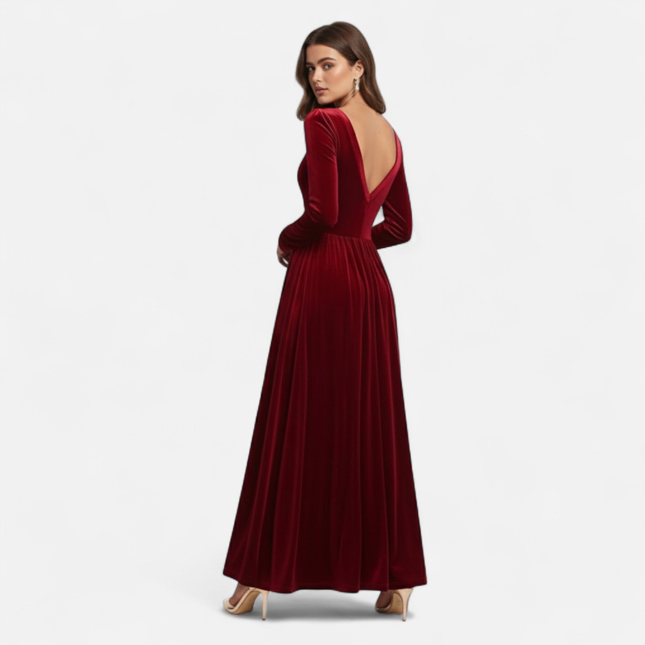 Duvrier | Women’s Velvet A-Line Maxi Dress