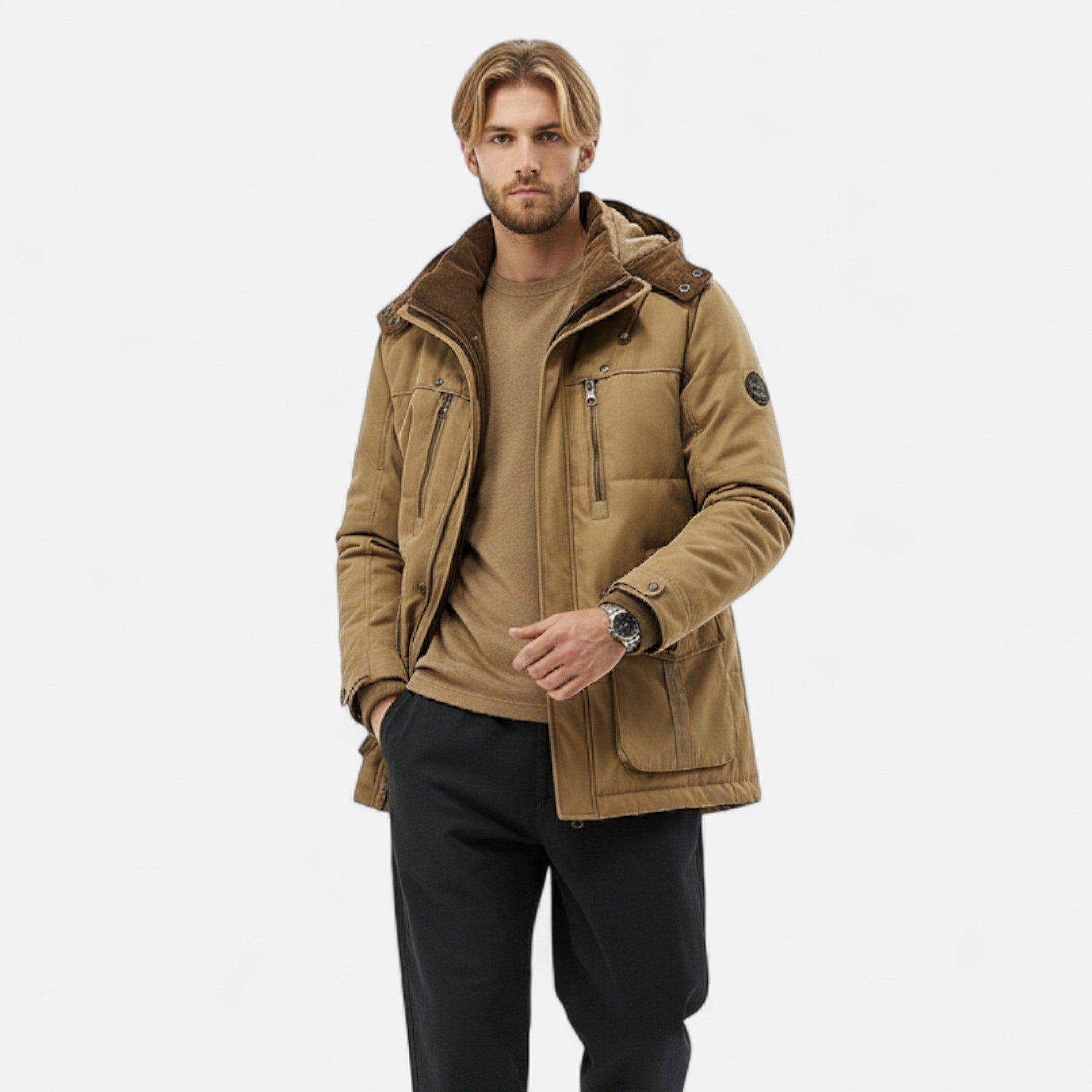 Duvrier | Men’s Hooded Winter Fleece Jacket