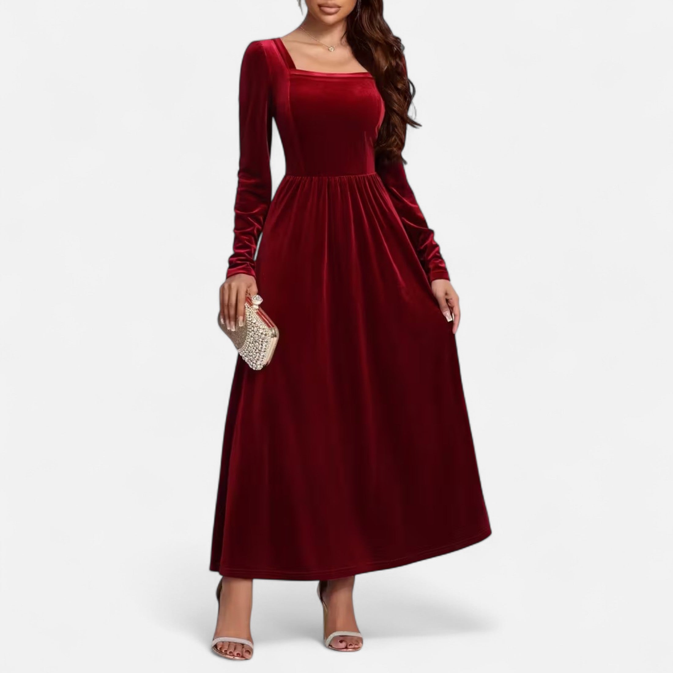 Duvrier | Women’s Velvet A-Line Maxi Dress