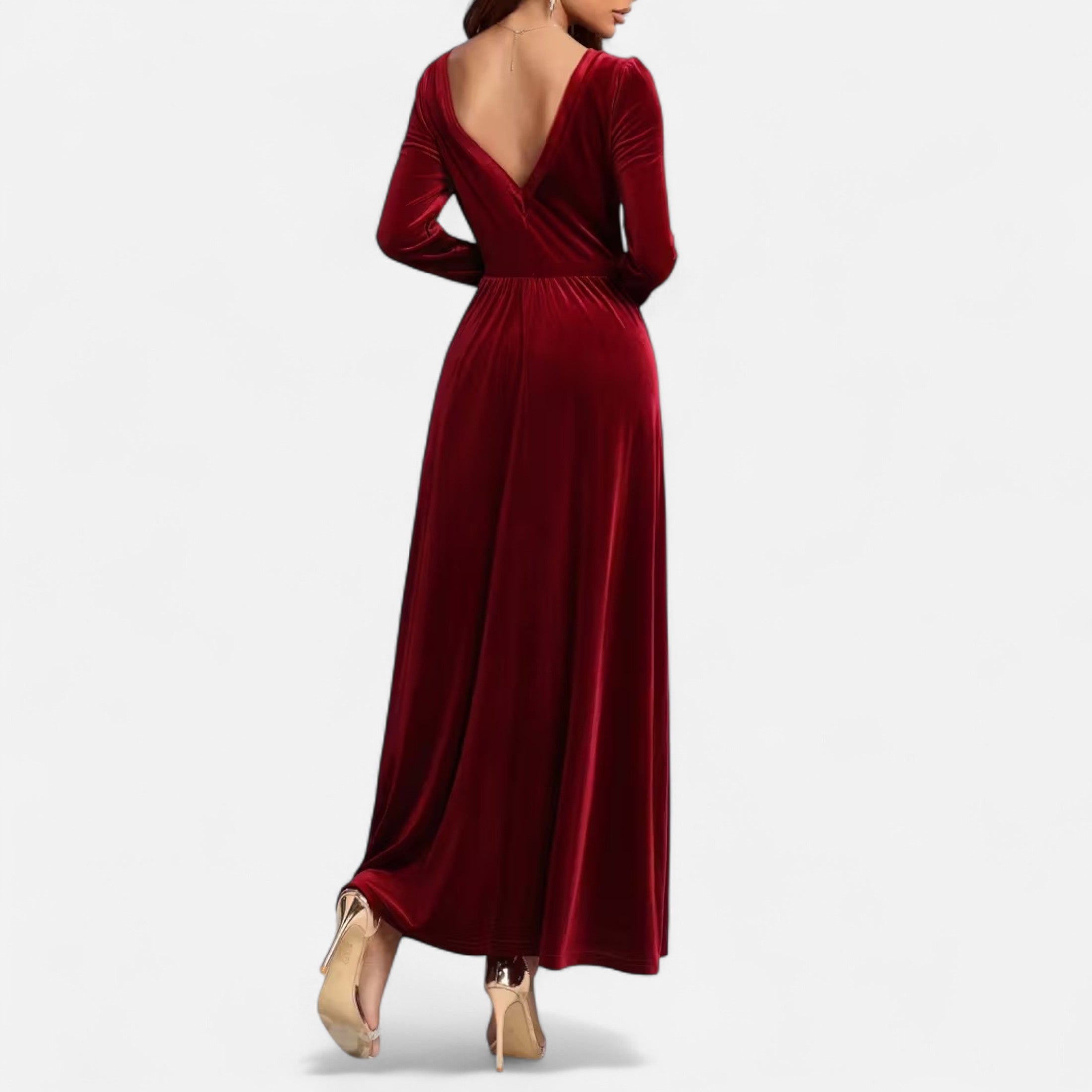 Duvrier | Women’s Velvet A-Line Maxi Dress