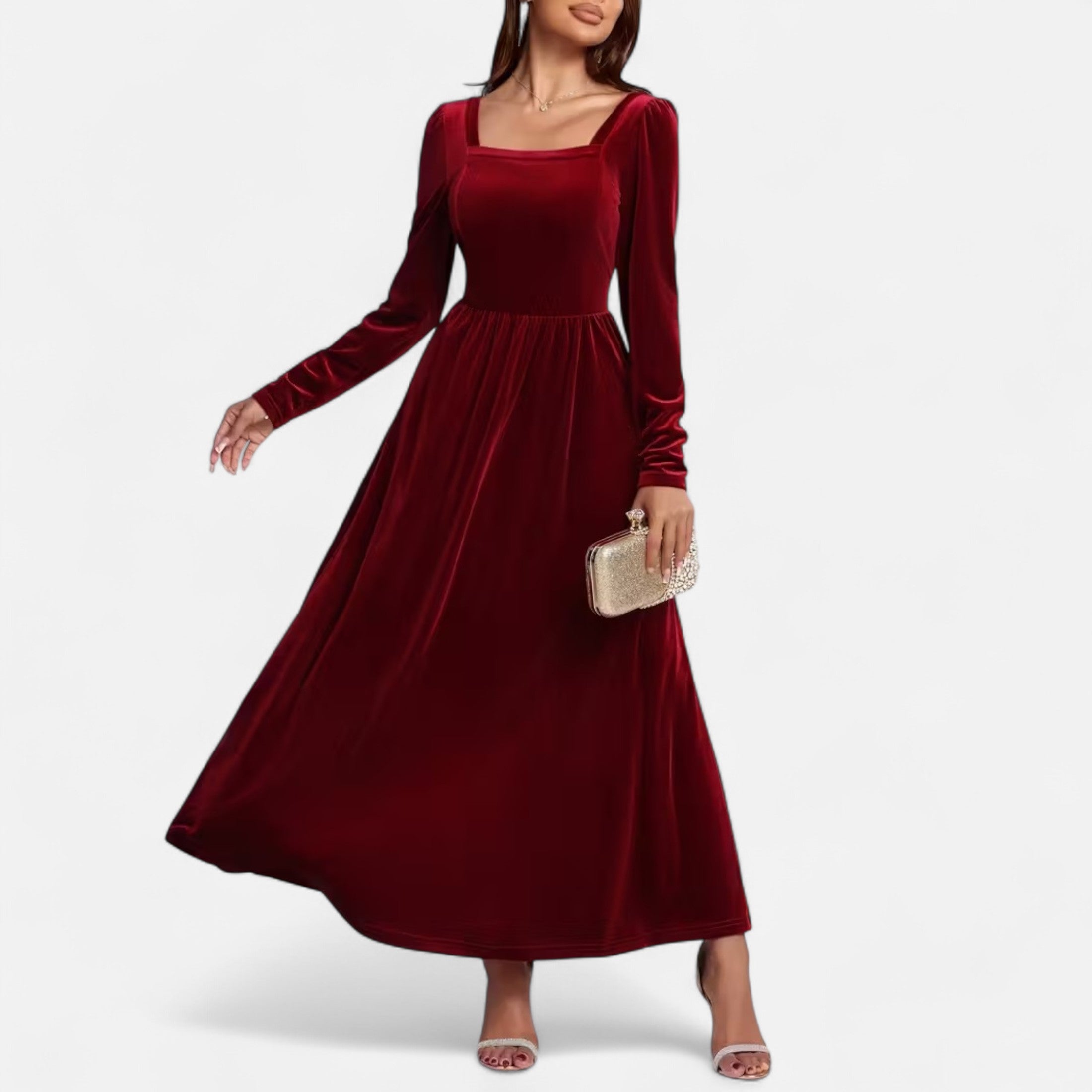 Duvrier | Women’s Velvet A-Line Maxi Dress