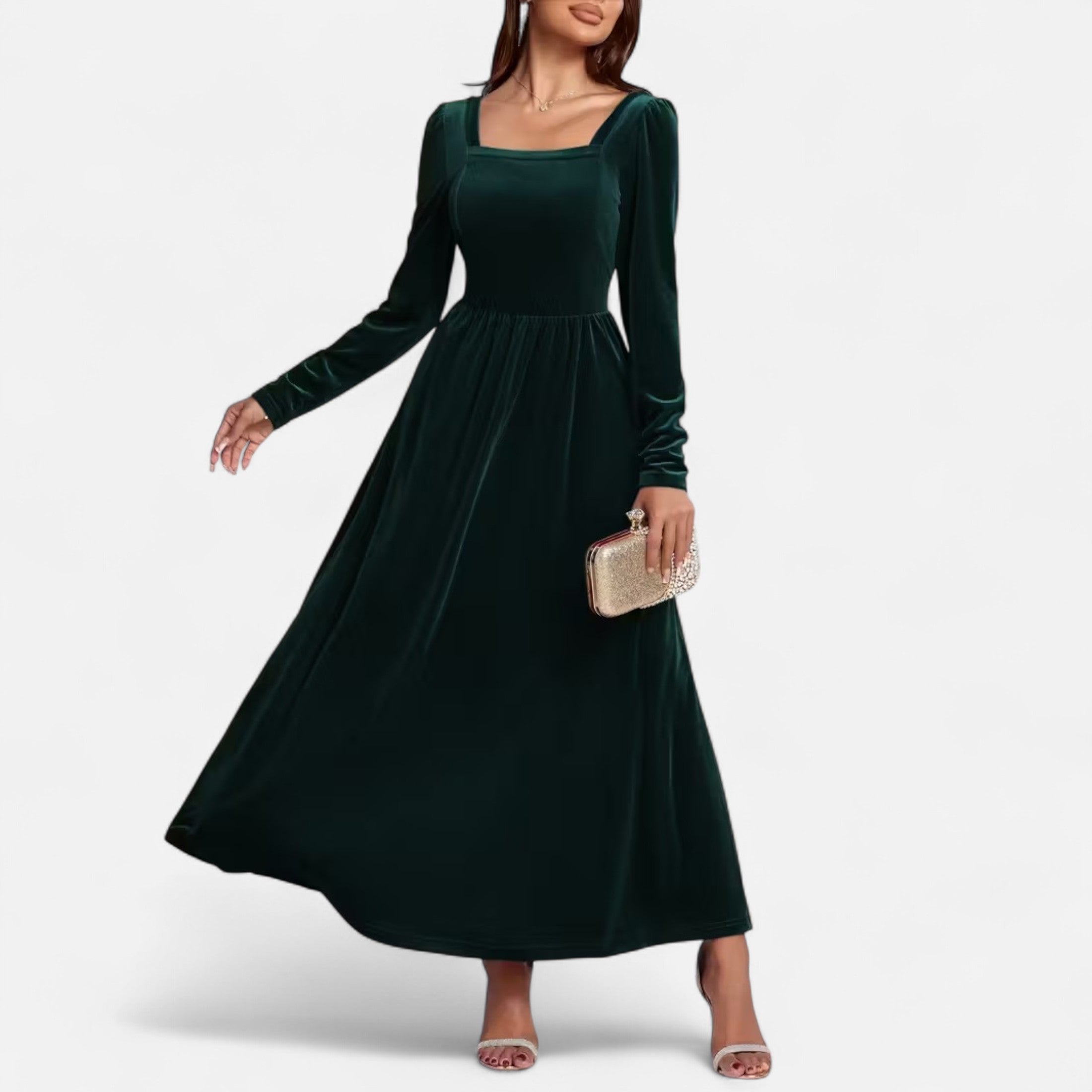 Duvrier | Women’s Velvet A-Line Maxi Dress