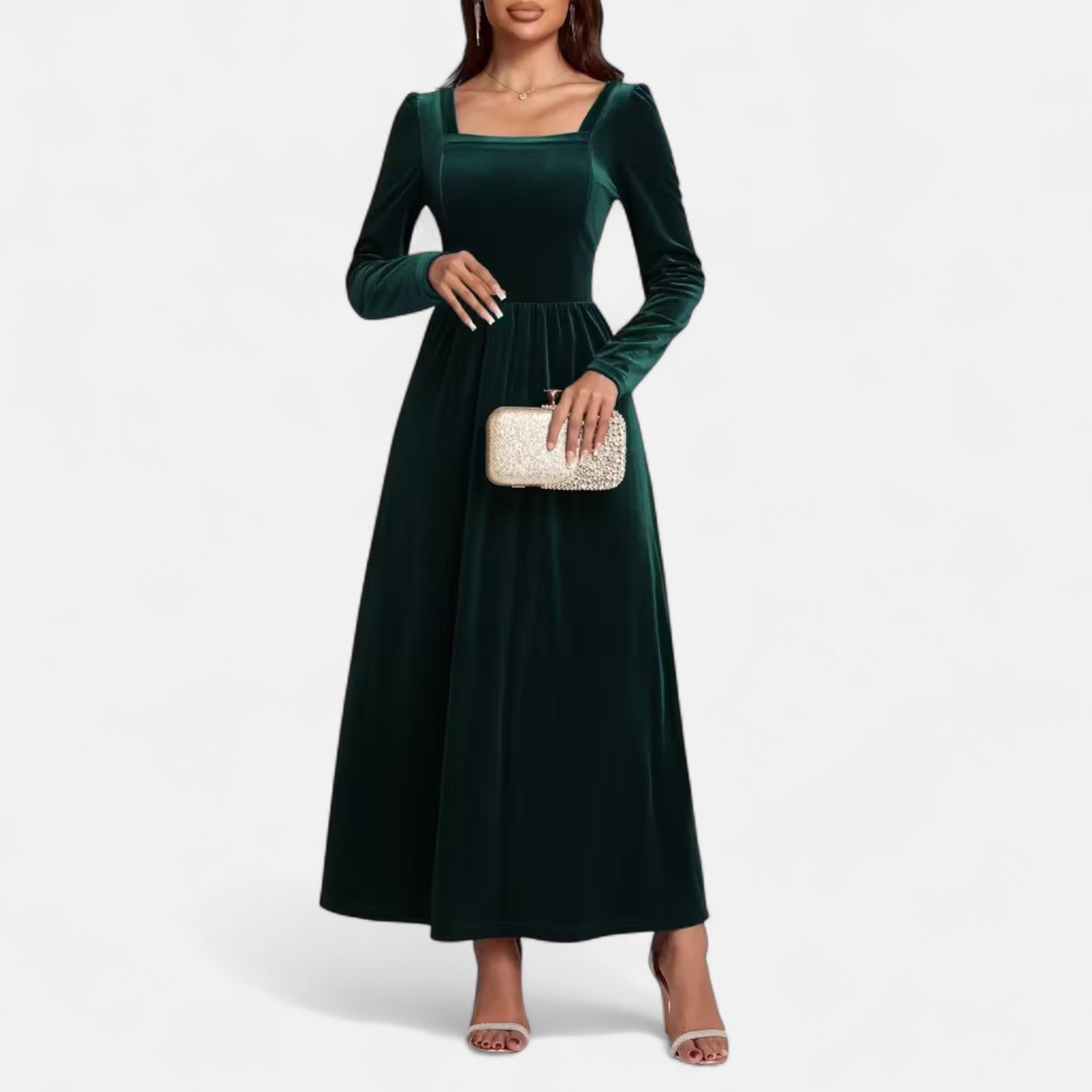 Duvrier | Women’s Velvet A-Line Maxi Dress
