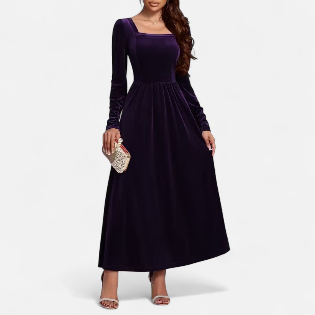 Duvrier | Women’s Velvet A-Line Maxi Dress
