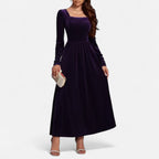 Duvrier | Women’s Velvet A-Line Maxi Dress