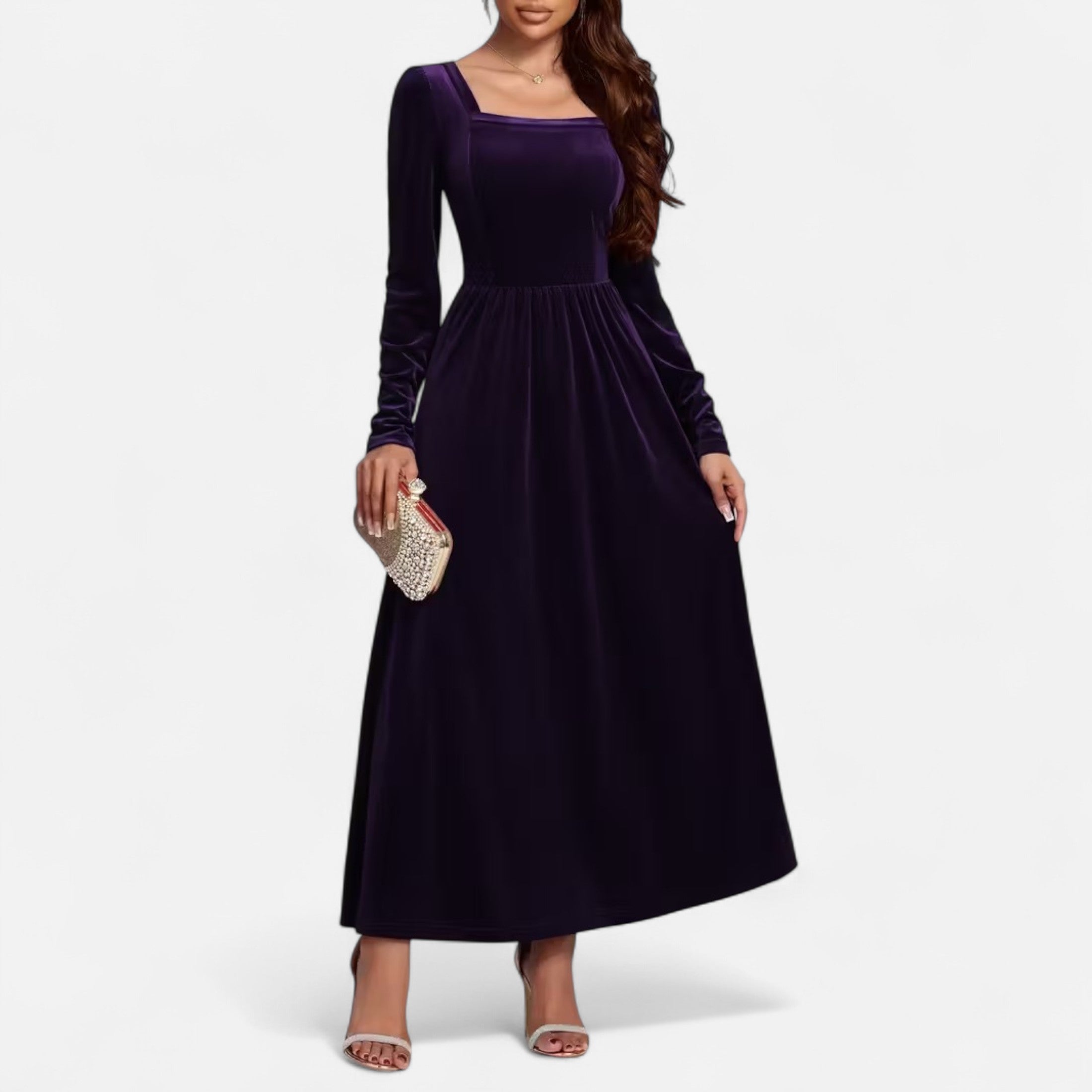 Duvrier | Women’s Velvet A-Line Maxi Dress