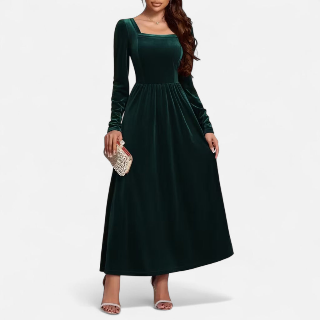 Duvrier | Women’s Velvet A-Line Maxi Dress