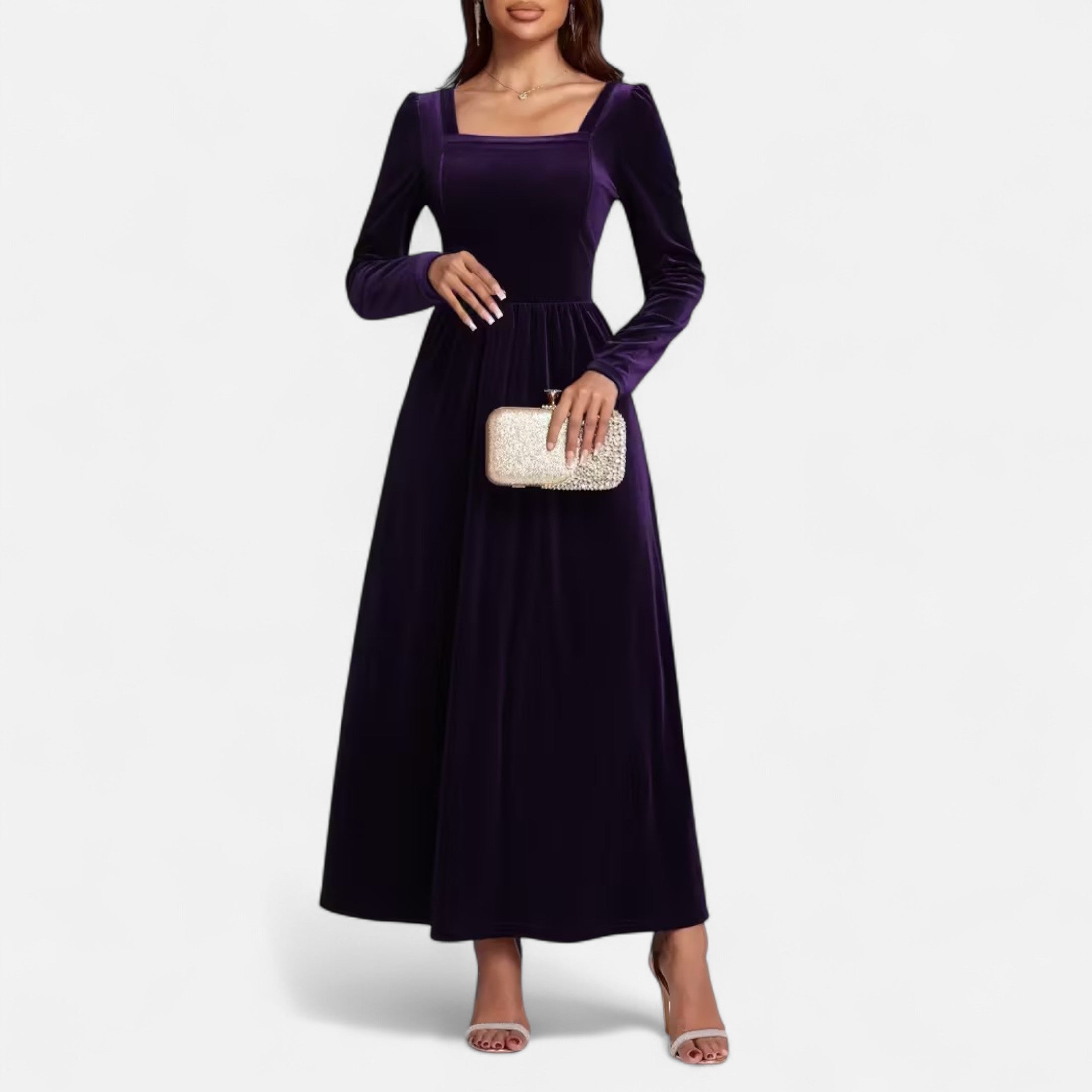 Duvrier | Women’s Velvet A-Line Maxi Dress