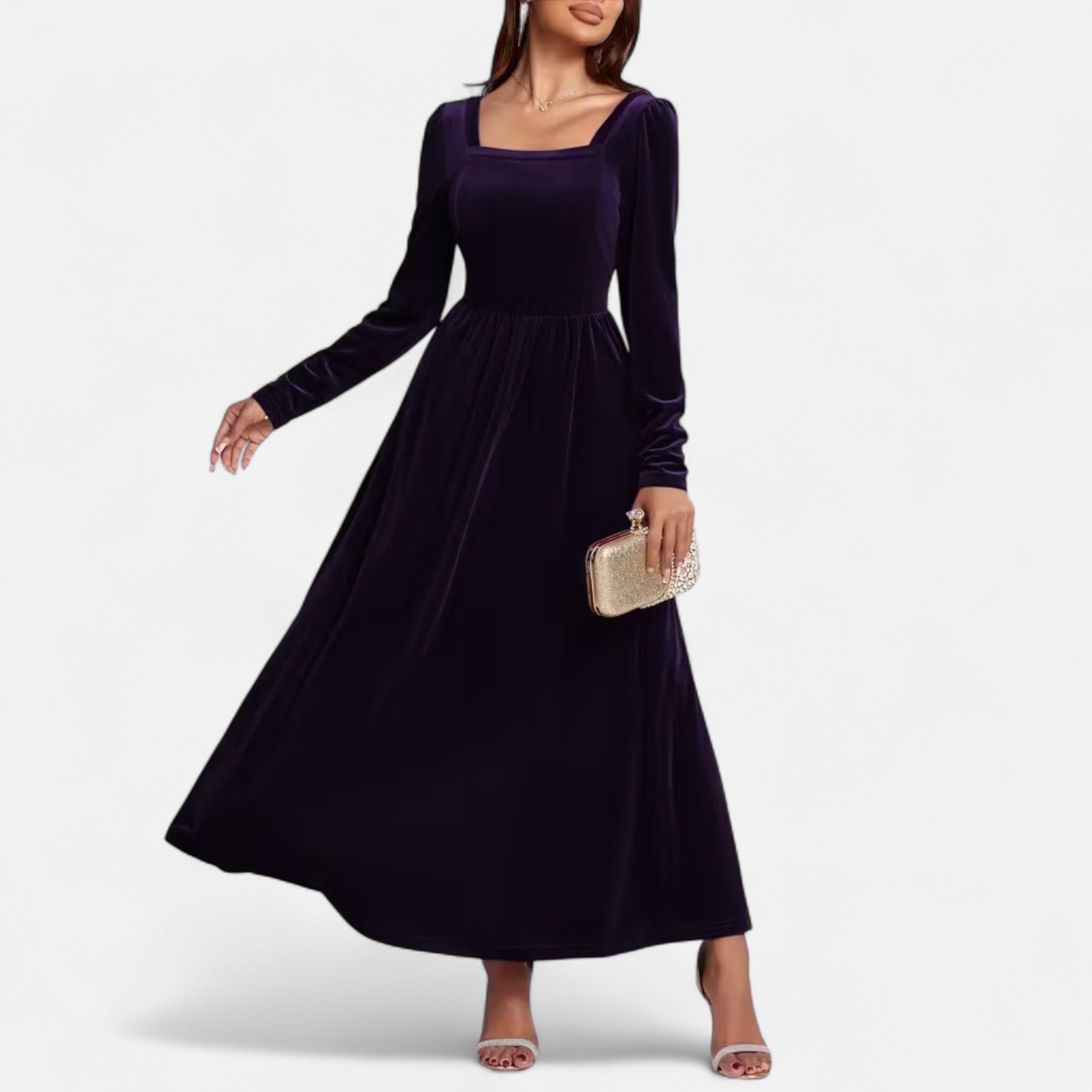 Duvrier | Women’s Velvet A-Line Maxi Dress