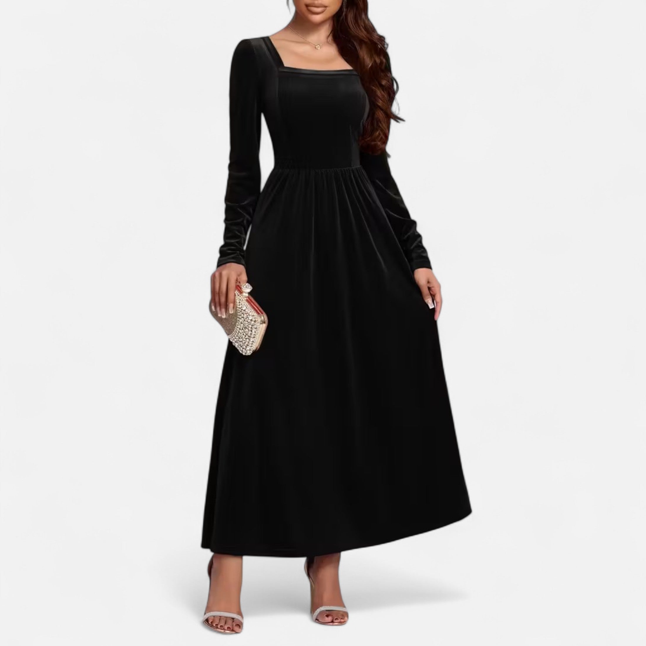 Duvrier | Women’s Velvet A-Line Maxi Dress