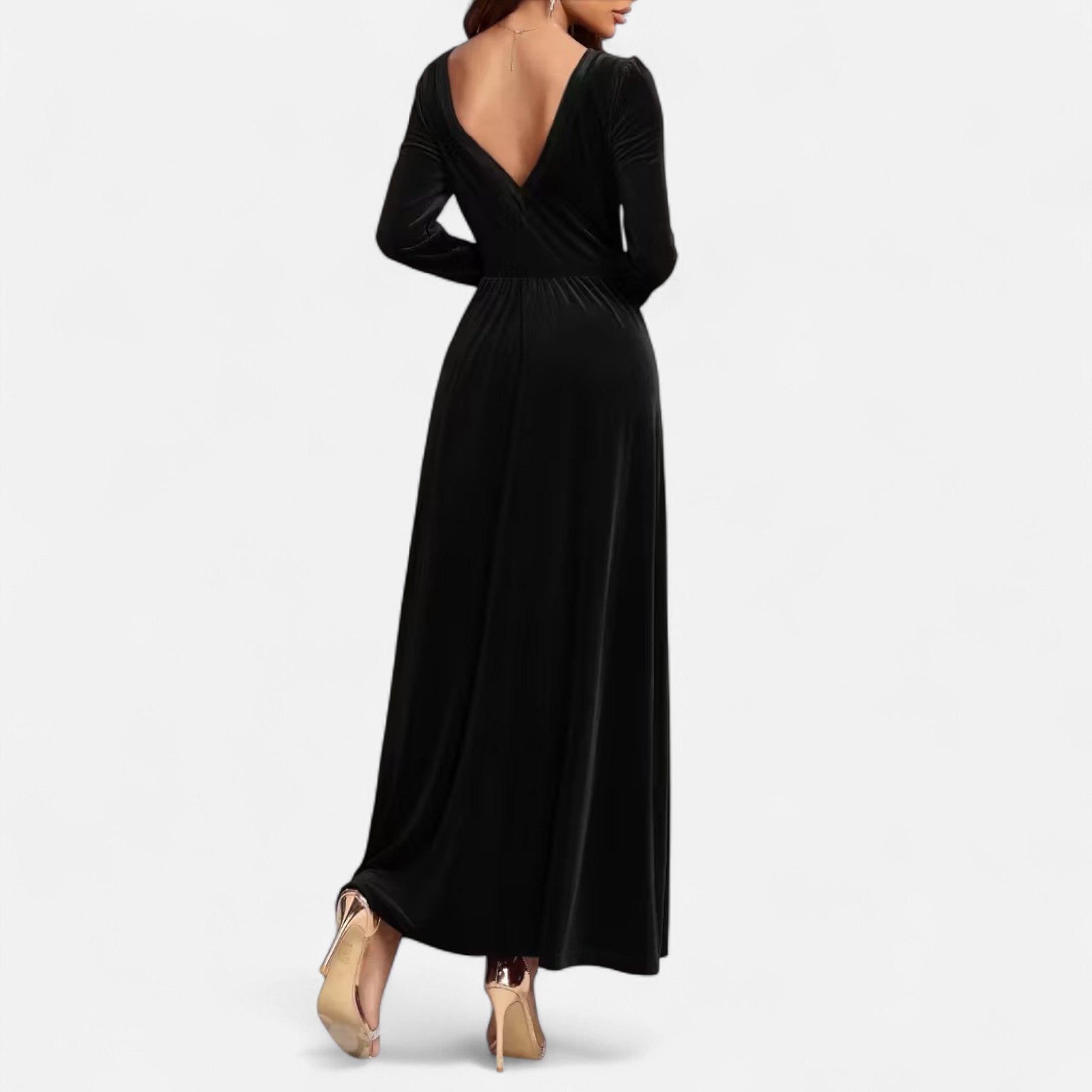Duvrier | Women’s Velvet A-Line Maxi Dress