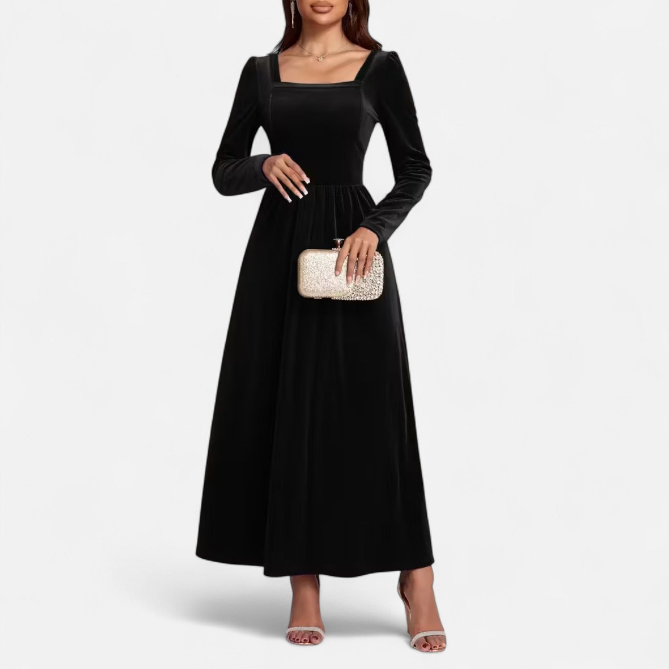 Duvrier | Women’s Velvet A-Line Maxi Dress