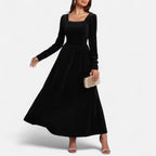 Duvrier | Women’s Velvet A-Line Maxi Dress