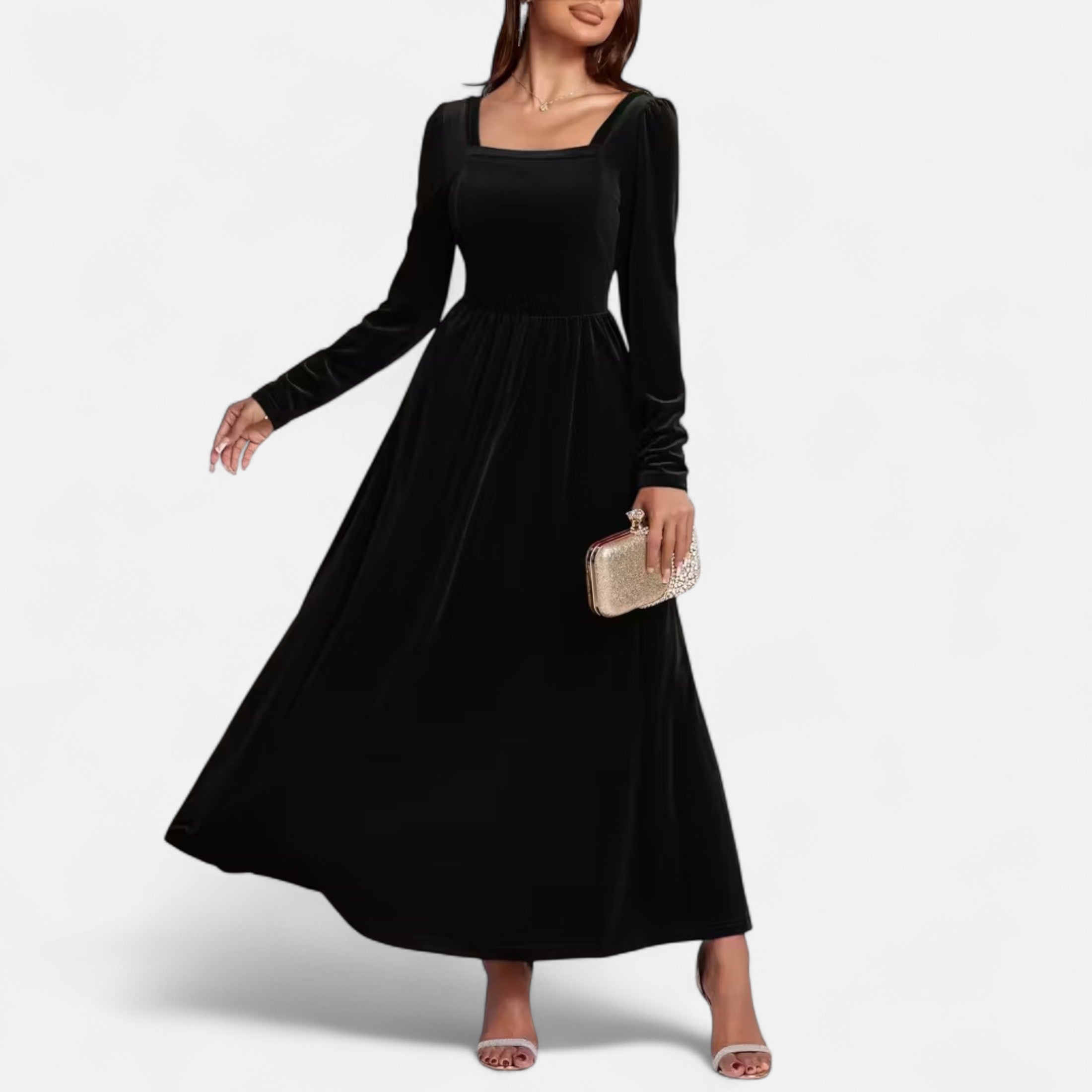 Duvrier | Women’s Velvet A-Line Maxi Dress