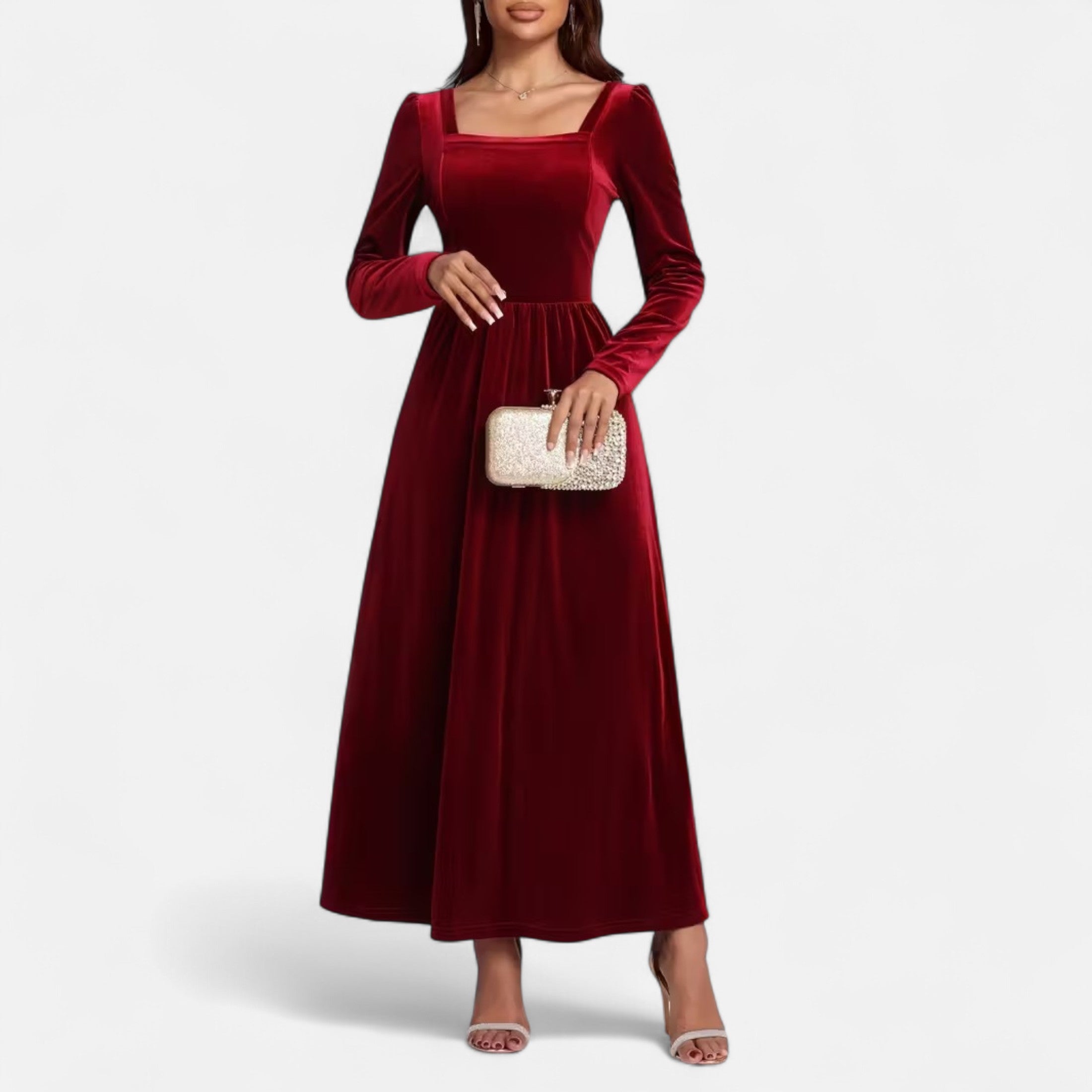 Duvrier | Women’s Velvet A-Line Maxi Dress